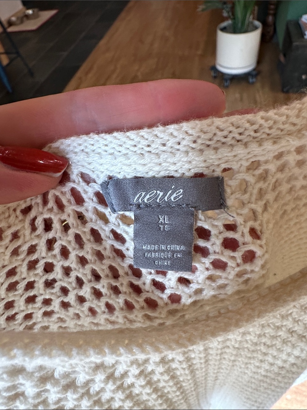 aerie Cream Open-Knit Beach Cover-Up - Picture 2 of 2